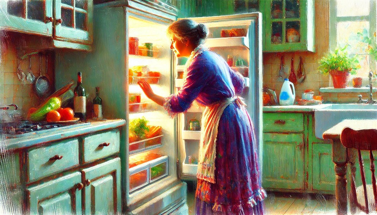 Агата Никифоровна подошла к холодильнику.