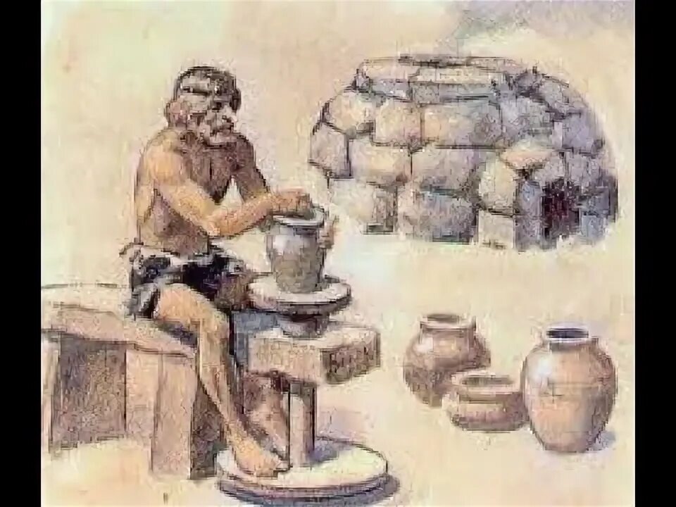 Ремеслиник за гончарным кругом.