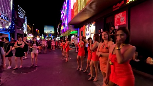 10 Ночная Паттайя.Идем вечером по Pattaya Beach Road . Гуляем по Walking street / Пешая улица / 2024 Таиланд