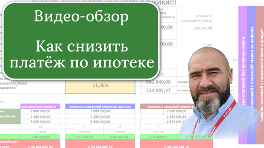 Как снизить платёж по ипотеке видео-обзор