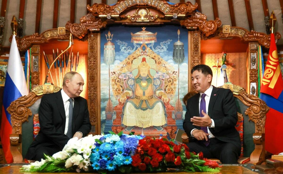 ​В ходе встречи Владимир Путин пригласил монгольского коллегу на октябрьский саммит БРИКС. Фото: kremlin.ru