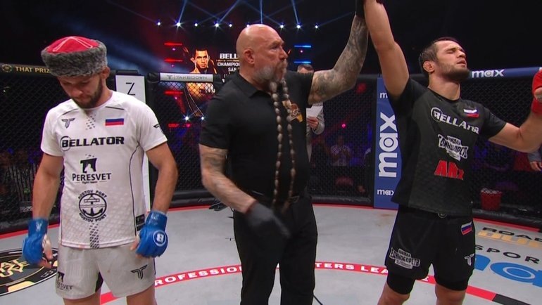    Усман Нурмагомедов победил Александра Шаблия.Скриншот трансляции