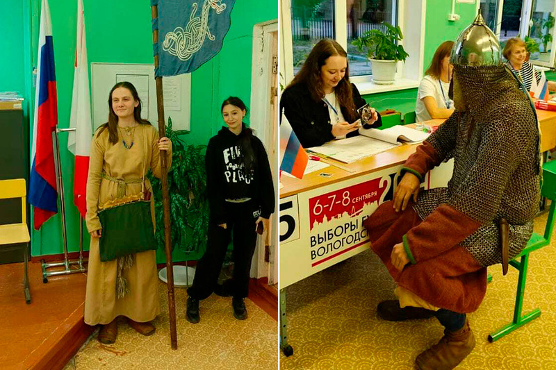    Константин Ефремов - член военно-исторического клуба "Железная дружина". Он голосовал на участке № 919 в школе № 2.