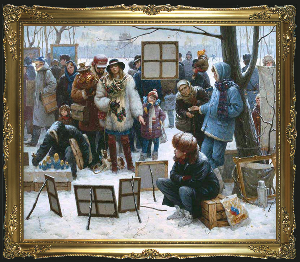 Вернисаж. 1993. Х.М. 105 x 125.