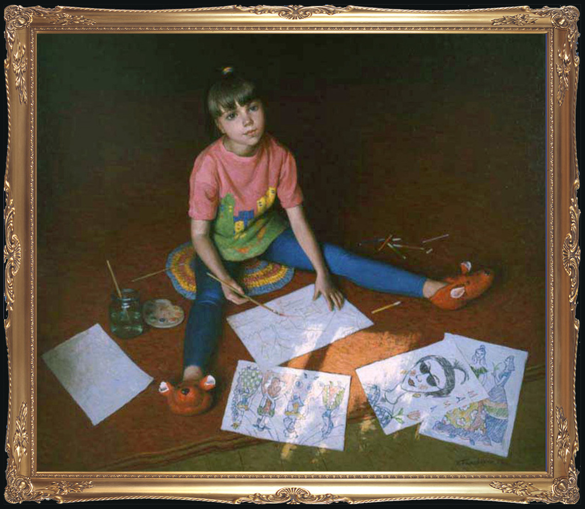 Настина студия. 1993. Х.М. 70 x 80.