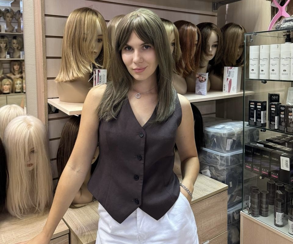 Длинный парик из натуральных волос НМ 131