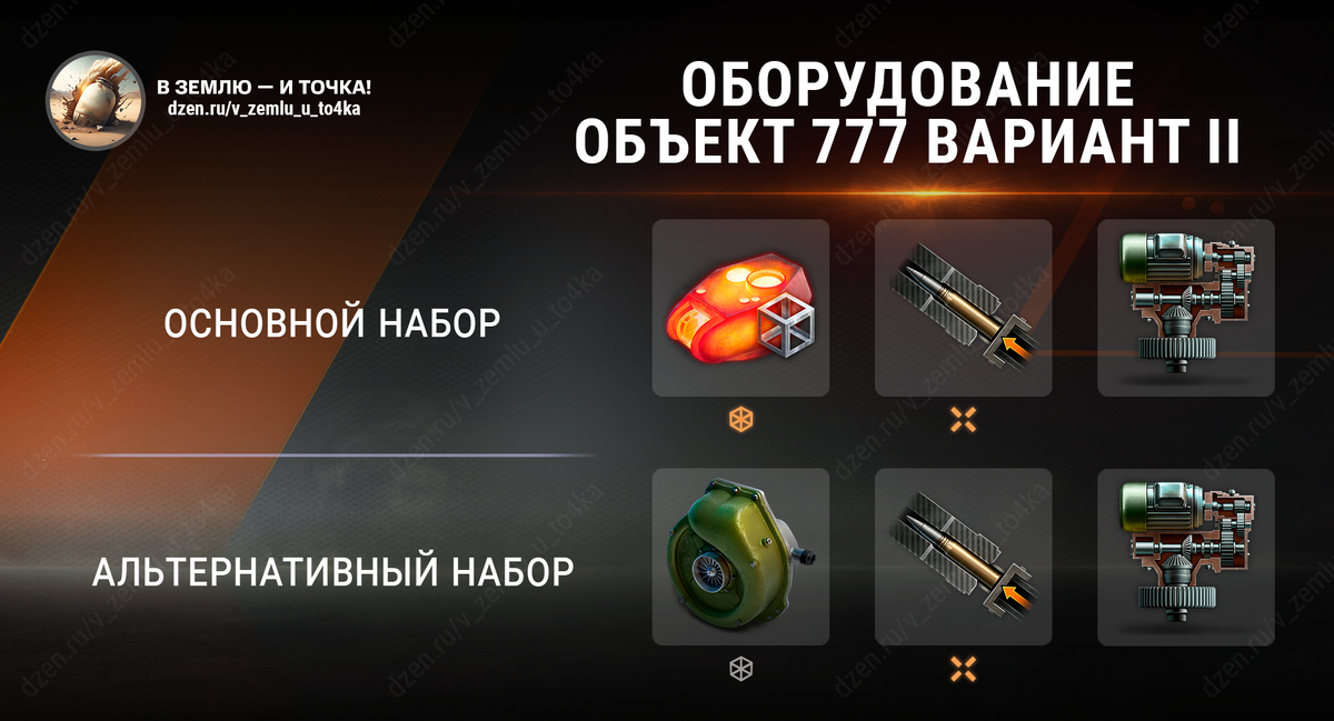 Оборудование для Объект 777 Вариант II (World of Tanks / Мир танков)