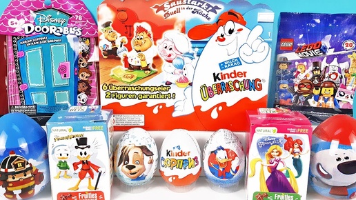 15 Киндер Сюрпризов, Unboxing Kinder Surprise ЛЕГО ФИЛЬМ 2, Doorables Disney, Мимимишки,Robocar Poli