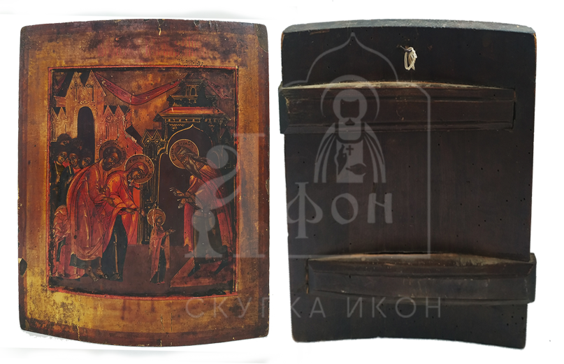 Шпонки на старинной иконе берегут иконную доску от растрескивания. Икона не ломается, а деформируется по форме дуги. Иконы со шпонками обычно большого размера. 