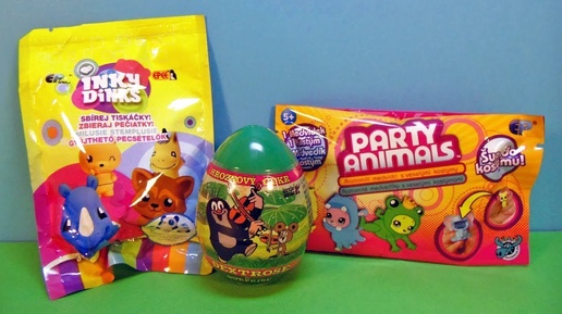 СЮРПРИЗЫ из ЧЕХИИ! Hroznovy Cukr, Party Animals, Inky Dinks Игрушки Kinder Surprise unboxing