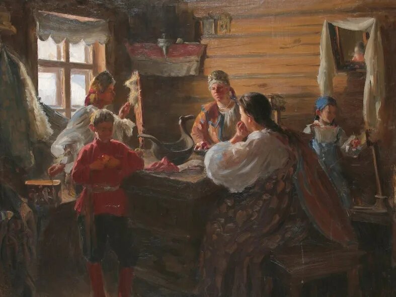картина Ивана Куликова "Зимним вечером" 