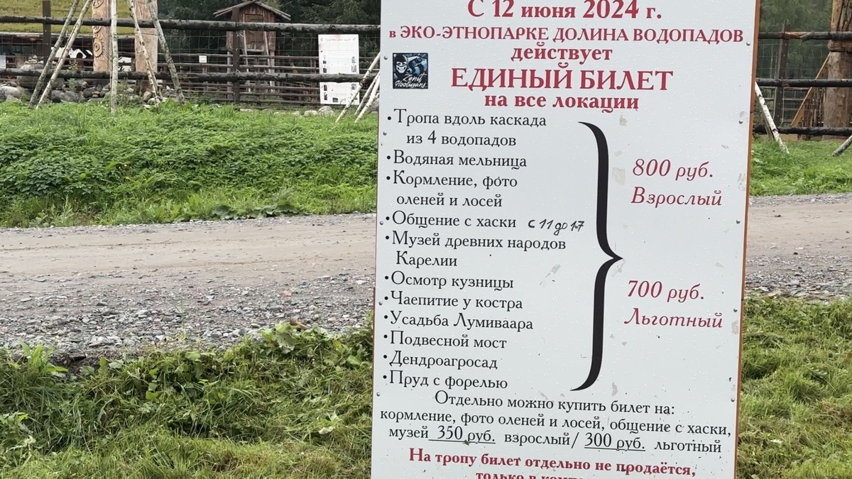 Цены на вход