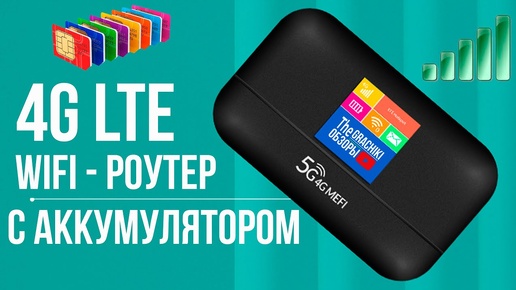 4G WiFi роутер с ЭКРАНОМ и батареей под любую СИМ-КАРТУ