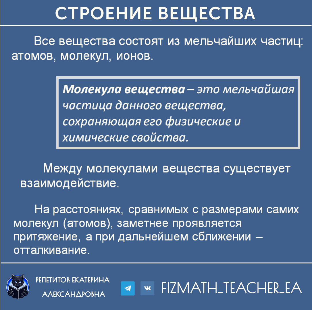 Строение вещества (7 класс)