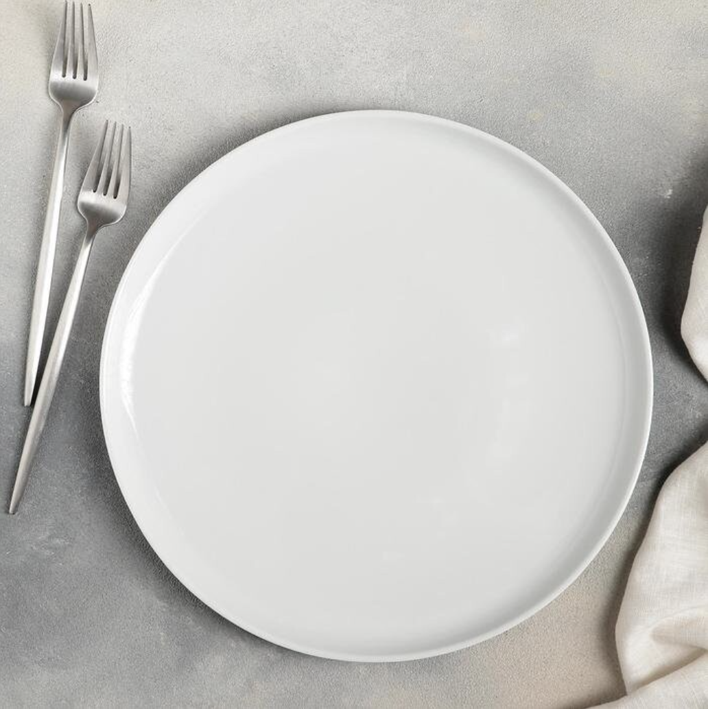 Блюдо для пиццы фарфоровое 'Бельё', d30 см