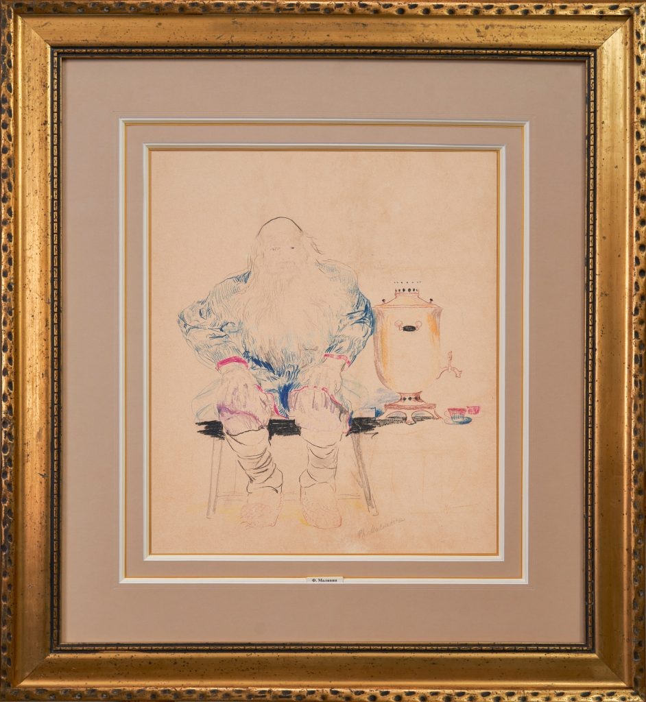 Малявин Филипп Андреевич рисунок "У самовара" 1920-1930-е годы. Галерея Умная коллекция https://smartcollection.art/art_products/risunok-u-samovara/