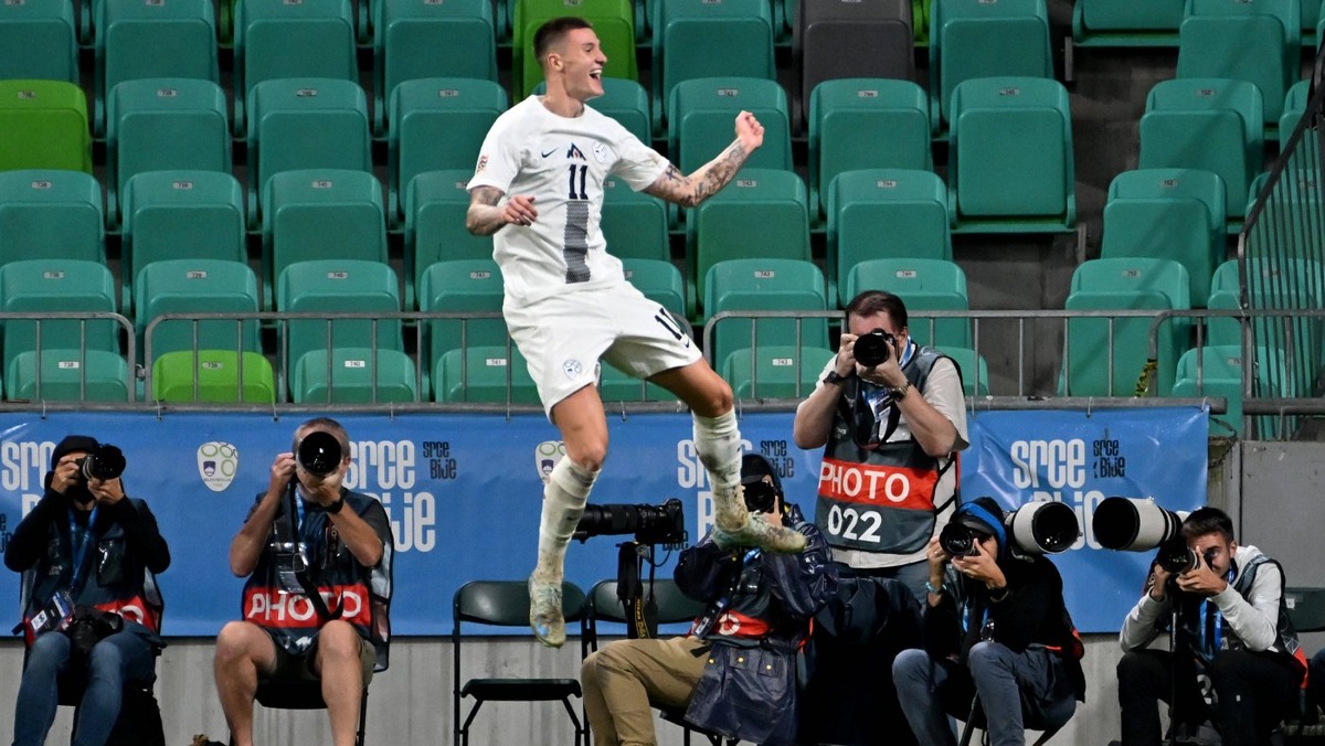 Бенжамин Шешко. Игрок Сборной Словении против Казахстана. Фото Reuters