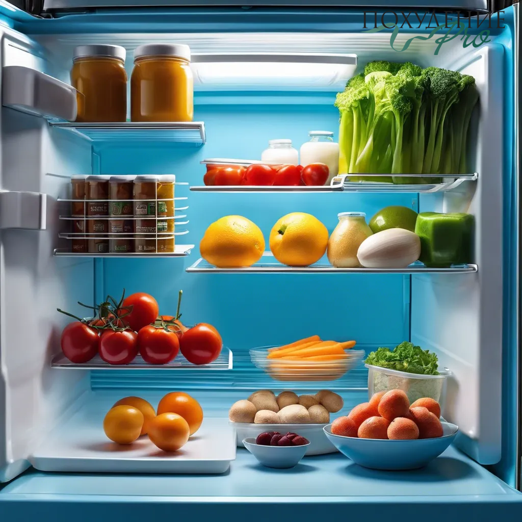 Холодильник в синем свете