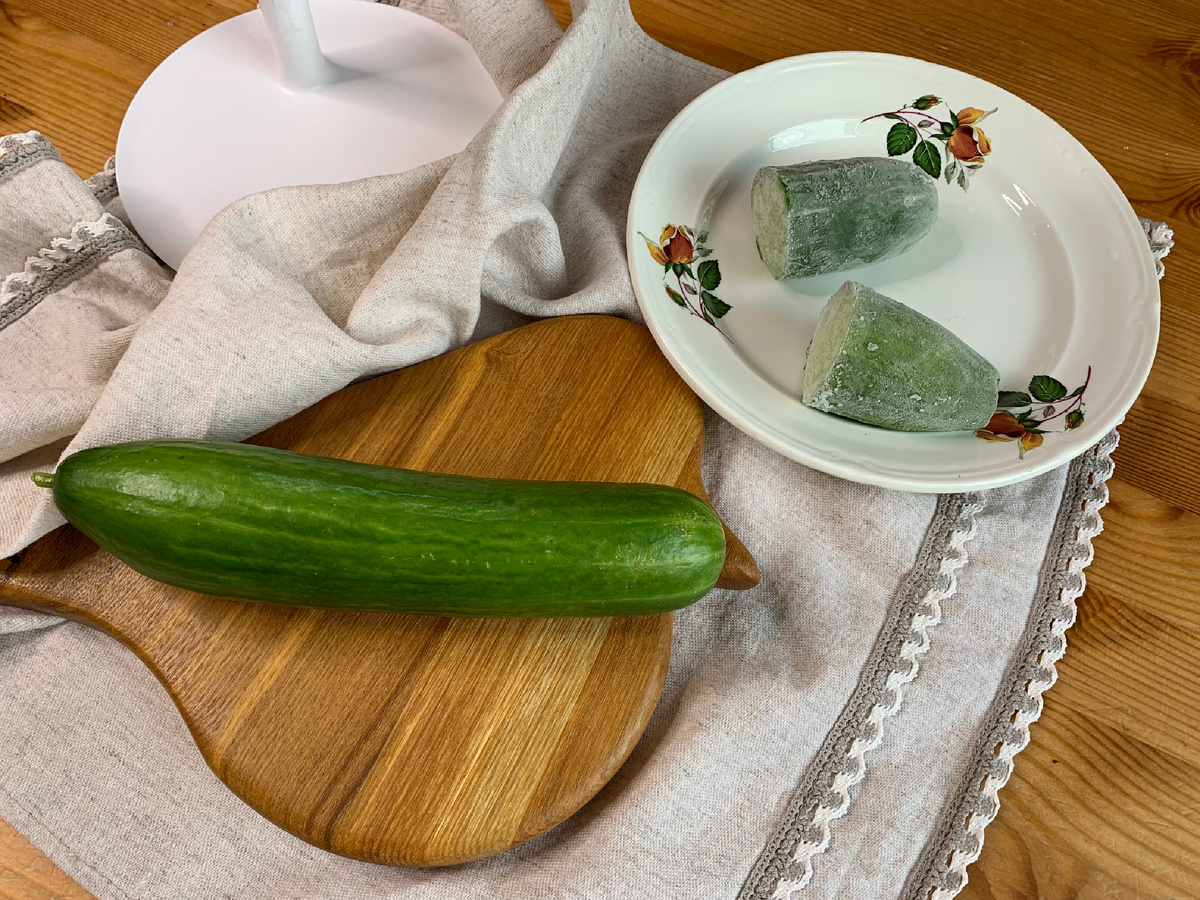 Для процедуры выбирайте свежий и сочный огурец 🥒 