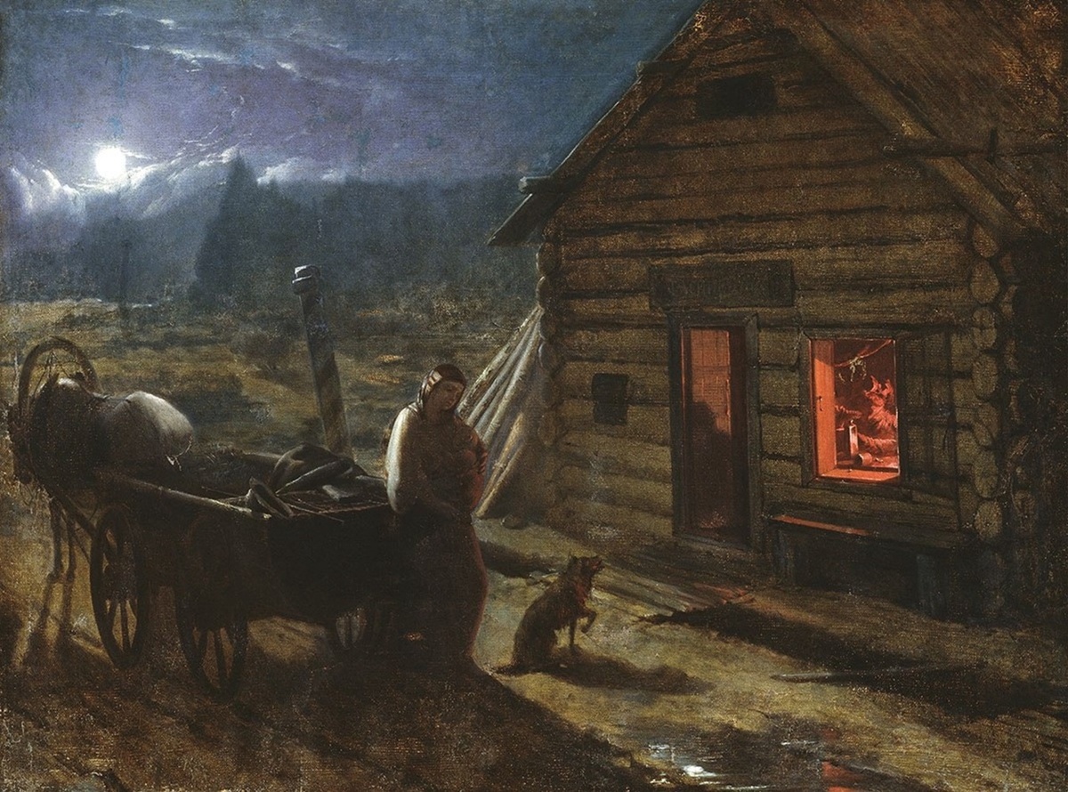 1. Трутовский К.А. У кабака. 1860-е гг. Из собрания Государственного Русского музея