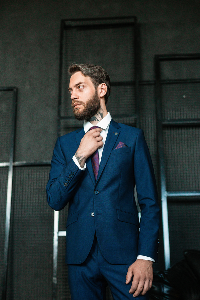 Мужской классический костюм Мazaltovman в синем цвете