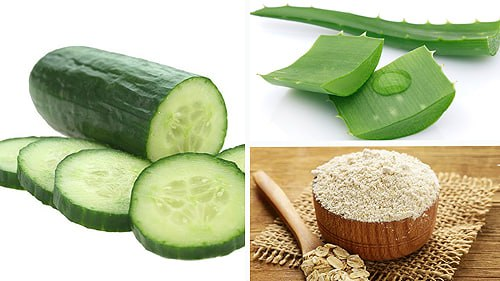 Маска для лица из огурца, алоэ и овсяной муки