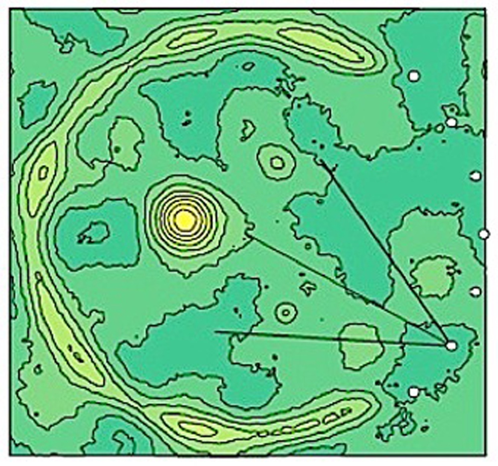    Тест "Четыре горы": нужносопоставить топографическуюи обычную картинки и сказать,идентичен ли на них рельеф. / Фото: University of York