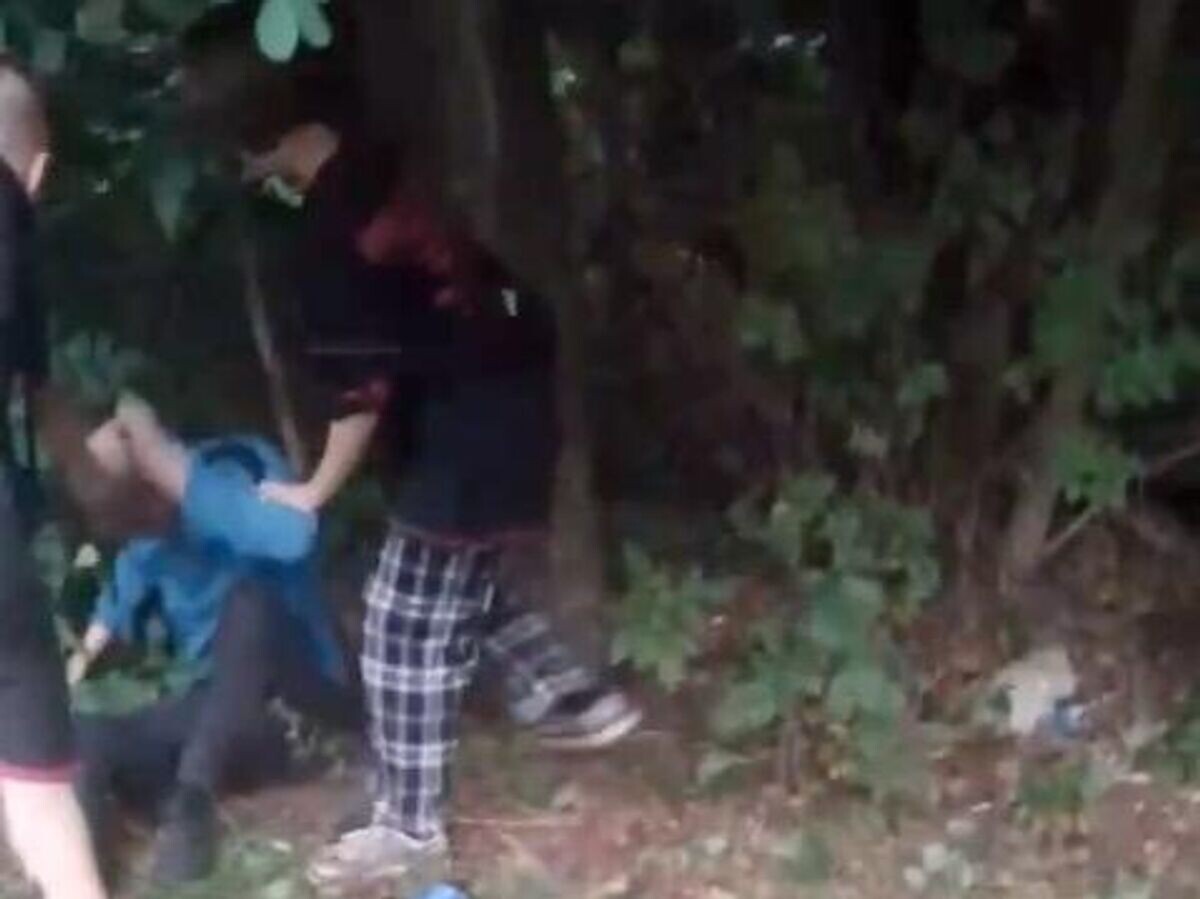    Подростки избивают парня в Сафоново© Соцсети