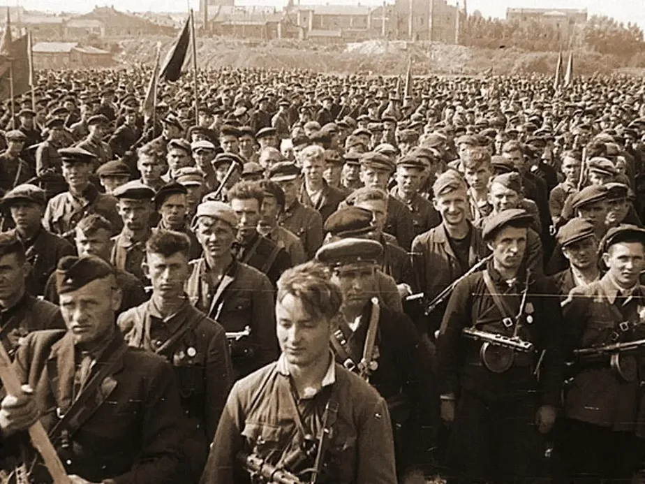 16 июля 1944, Минск. Партизанский парад.