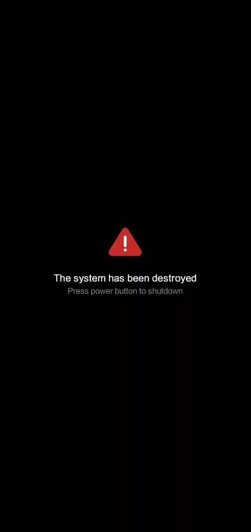 The system has been destroyed