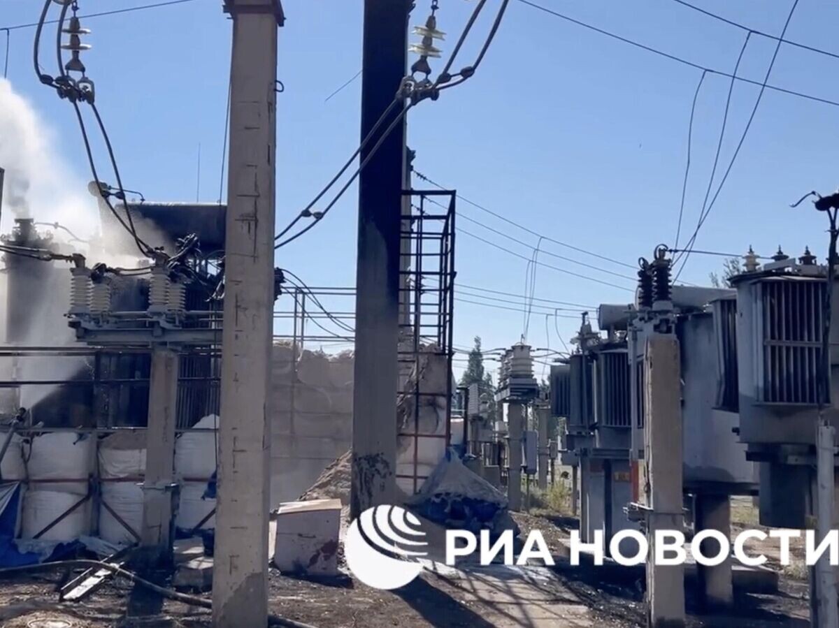    Подстанция "Луч" в Энергодаре, атакованная украинскими войсками© РИА Новости