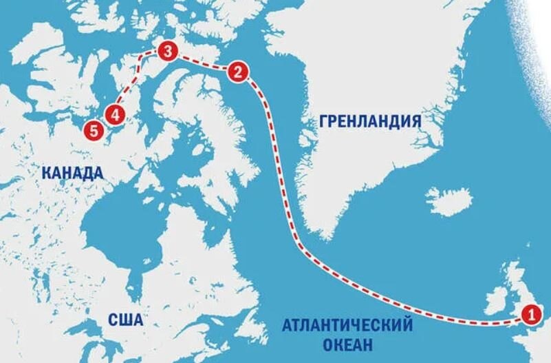 Карта экспедиции Франклина 1845-1847 гг.