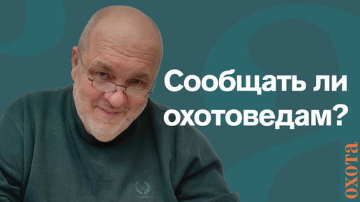 Сообщать ли охотоведам? Валерий Кузенков об инициативе.