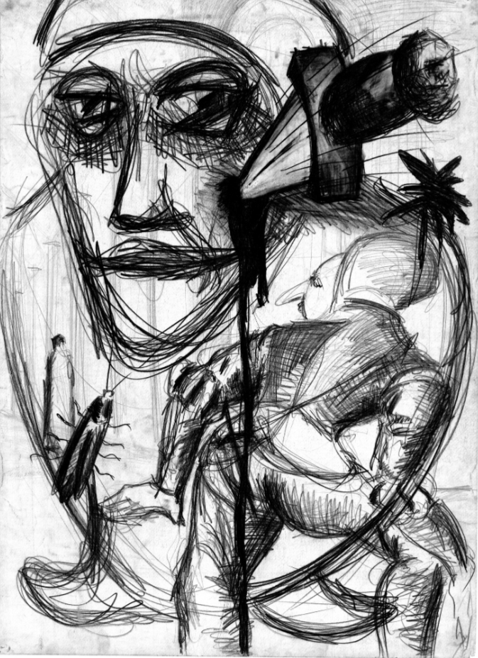 Борис Левит-Броун, рисунок 17-летнего юноши, 1967 год