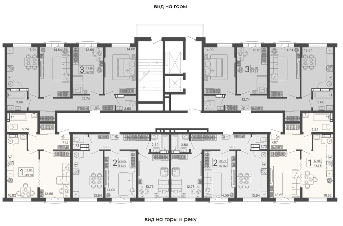 Планировка вид на горы и реку