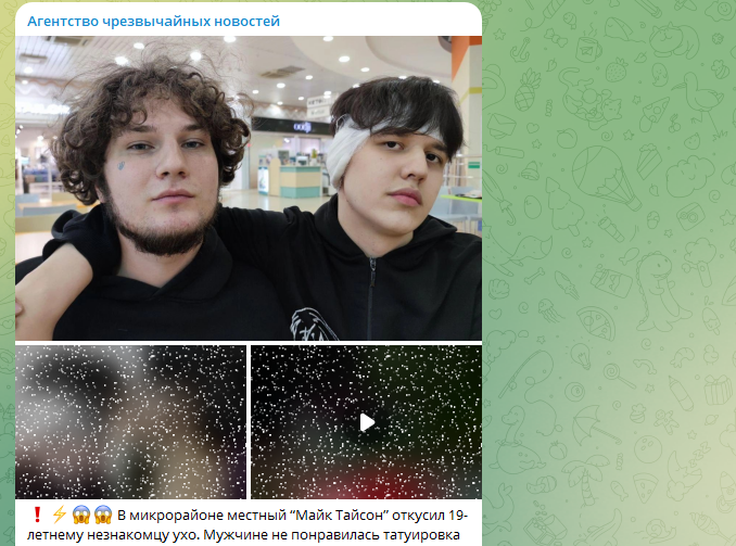    Скриншот ТГ-канала "Агентство чрезвычайных новостей".