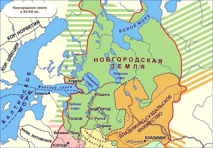 Карта Новгородской Республики.