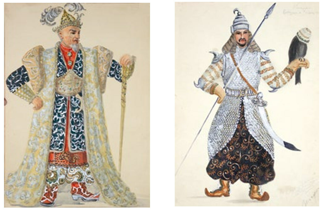 
П.Т. Сперанский. Эскиз костюма Булгарского хана к опере Н. Жиганова «Туляк» («Түләк»). 1945. Частное собрание