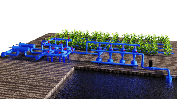 Пример технологической цепочки предварительной фильтрации воды для систем орошения