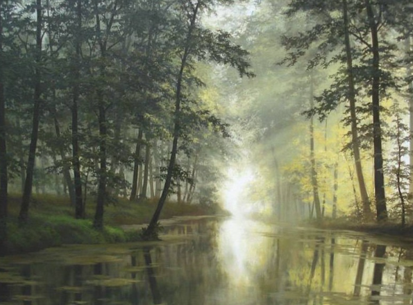 Лесное озеро 100 х 70 см