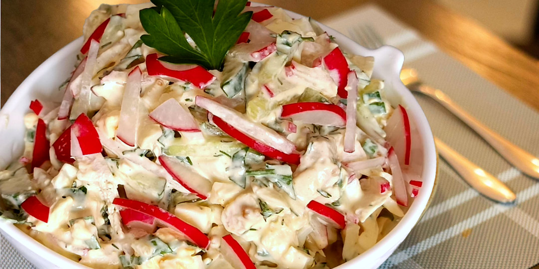 📌 Салат с куриной грудкой, огурцом и сыром - нежный, легкий и очень вкусный