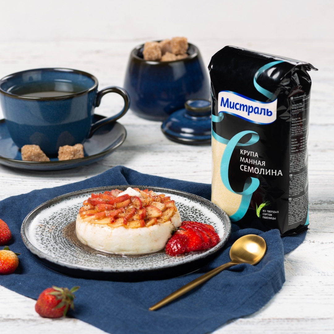 На упаковках Мистраль семолина и другие виды круп всегда заметно обозначены.