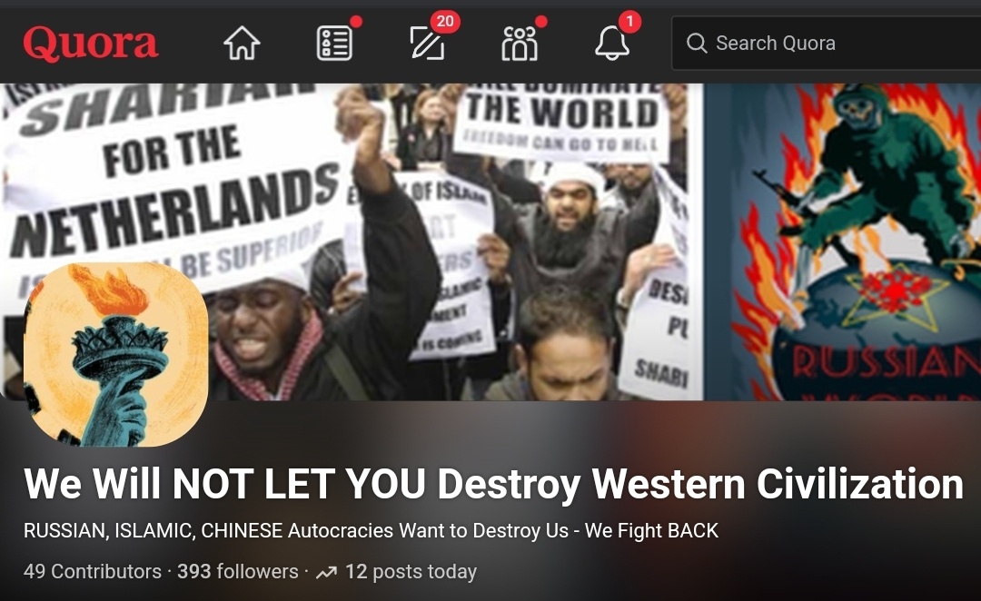 МЫ НЕ ПОЗВОЛИМ ВАМ УНИЧТОЖИТЬ ЗАПАДНУЮ ЦИВИЛИЗАЦИЮ. Российская, китайская, исламская автократии хотят нас уничтожить - мы даём отпор.