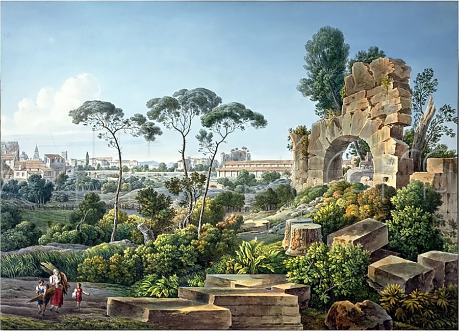 Вид на Эсквилинский холм. Луи-Франсуа Кассас, 1800