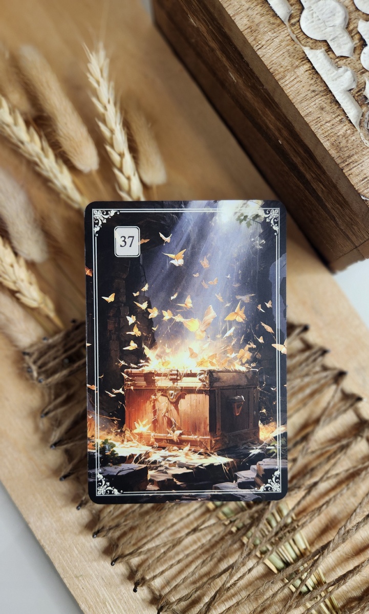 Карта  "ящик пандоры"из колоды Оракул Ленорман "THE SERENITY"