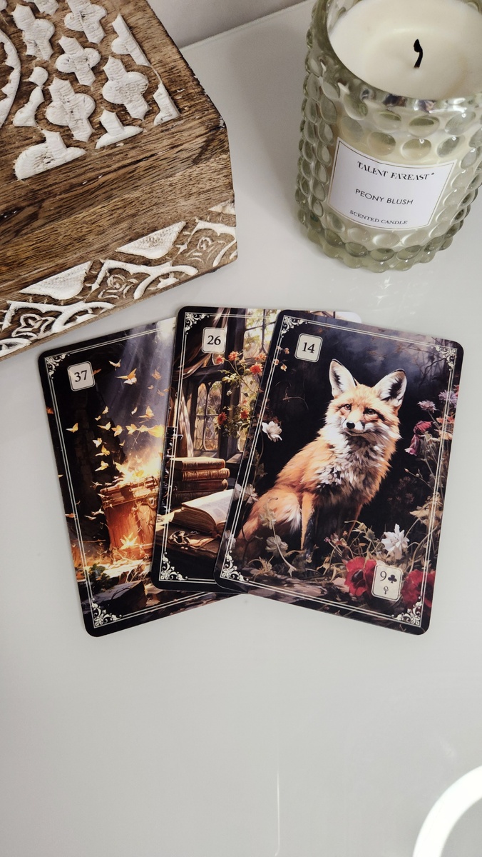 Рядом с картами "ЛИСА"  и "КНИГА" говорит о тайнах и интригах.