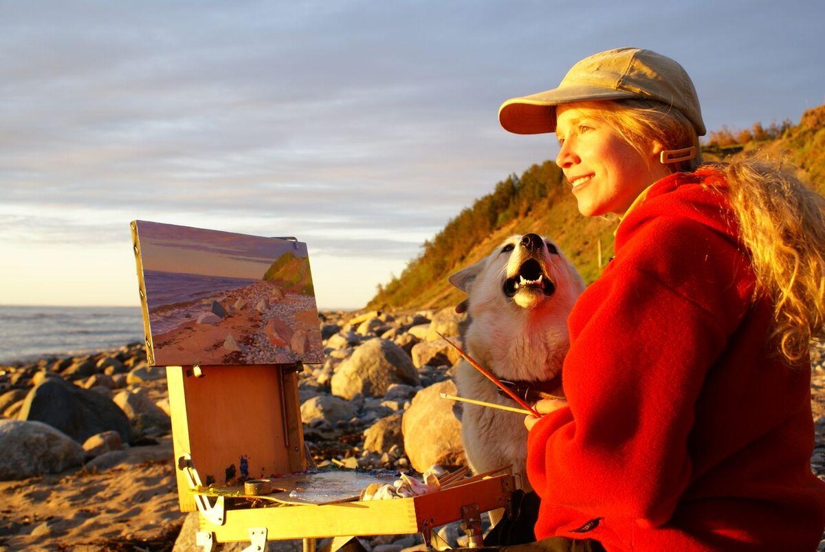 Татьяна Юшманова за работой на Белом море