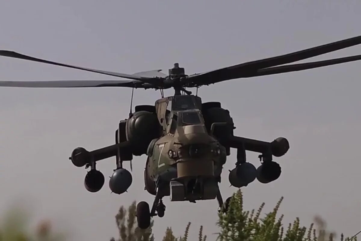    Боевая работа экипажа Ми-28нм.