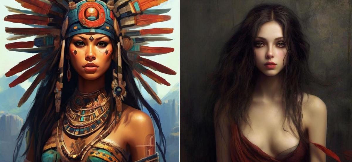 Задав, на всякий случай запрос в ИИ о том, как выглядят и те и другие и убедившись в том, что Ацтеки явно с виду понаряднее, Сознание приняло решение двигаться дальше именно в этом направлении …