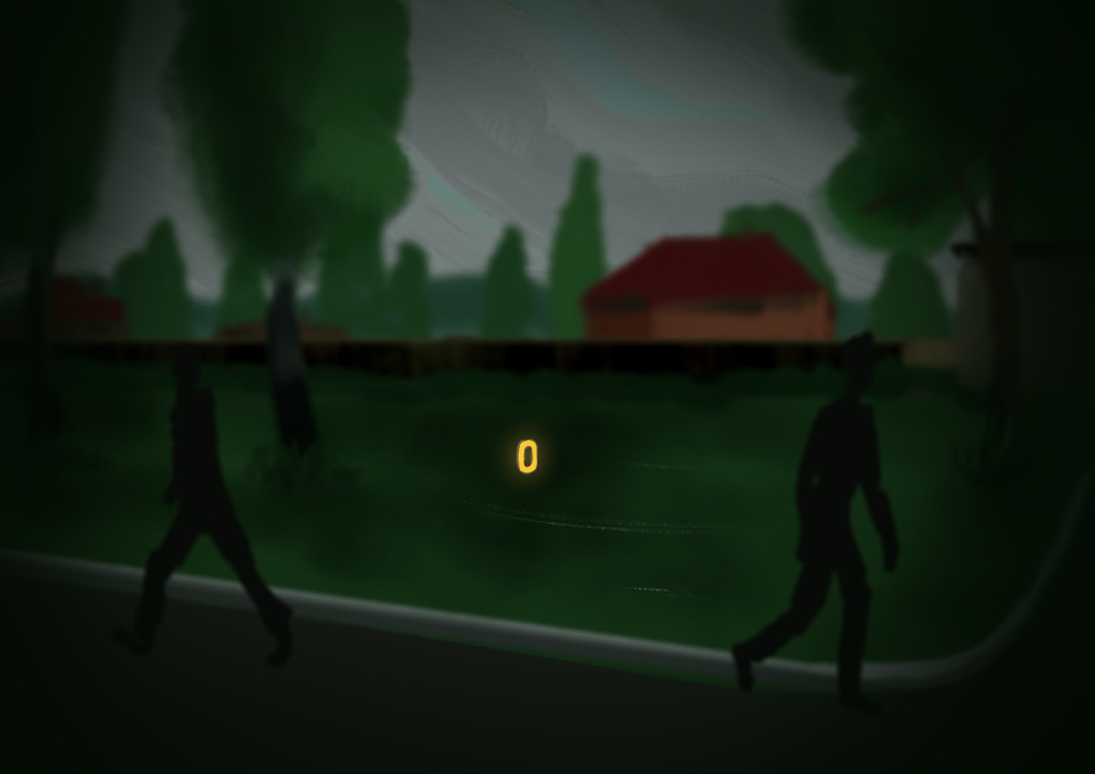 Летящая цифра ноль